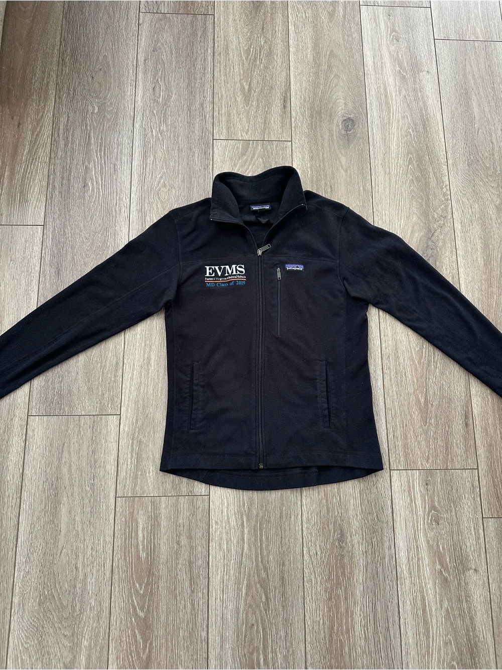 Patagonia Black Full-Zip Fleece Jacket with EVMS Embroidery Size S